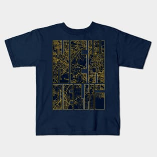 New Delhi, India City Map Typography - Gold Art Deco Kids T-Shirt